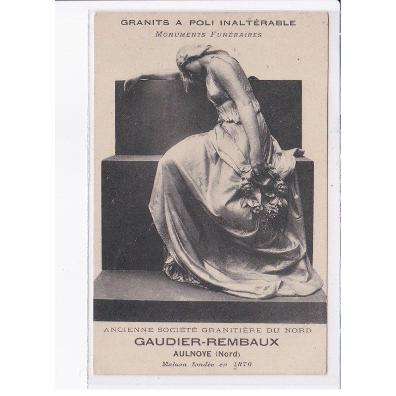 AULNOYE: granits a poli inaltérable monuments funéraires ancienne société granitière du nord - très bon état