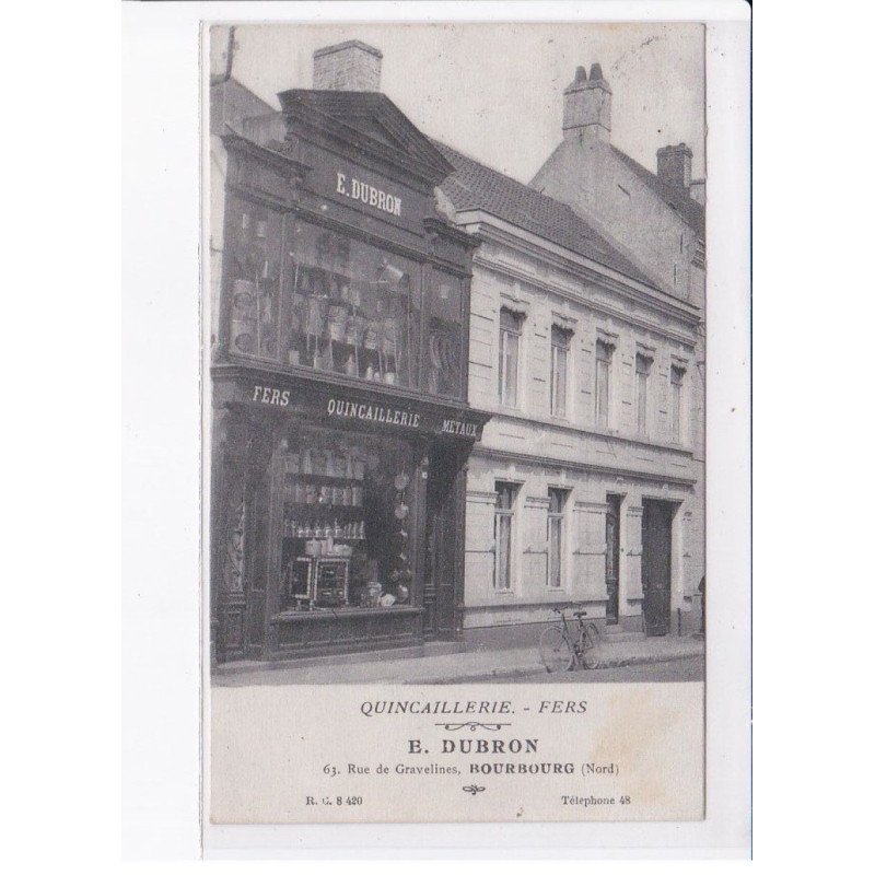 BOURBOURG: quincaillerie, fers, E. Dubron - très bon état