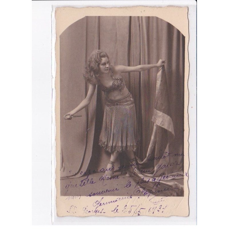 comédienne autographe Germaine Popineau, théâtre - tres bon etat