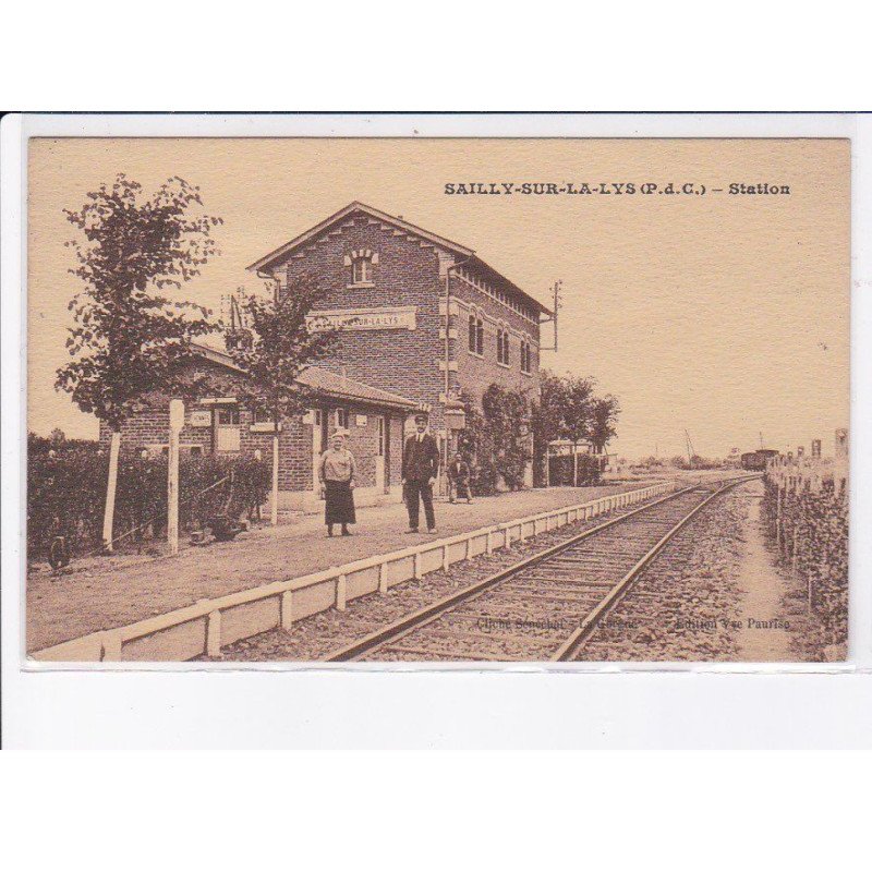 SAILLY-sur-LA-LYS: station, rail, gare - très bon état