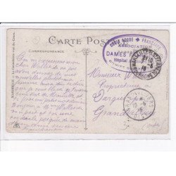 CACHET: croix rouge française association dames françaises hôpital auxiliaire, comité de marseille - très bon état