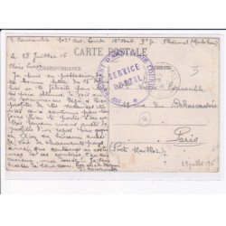 CACHET: 102e régiment d'artillerie lourde, service postal - très bon état