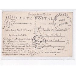 CACHET: artillerie trou d'enfer, lieutenant Ct - très bon état