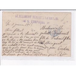 CACHET: 56 régiment territ d'infanterie 5e compagnie - très bon état