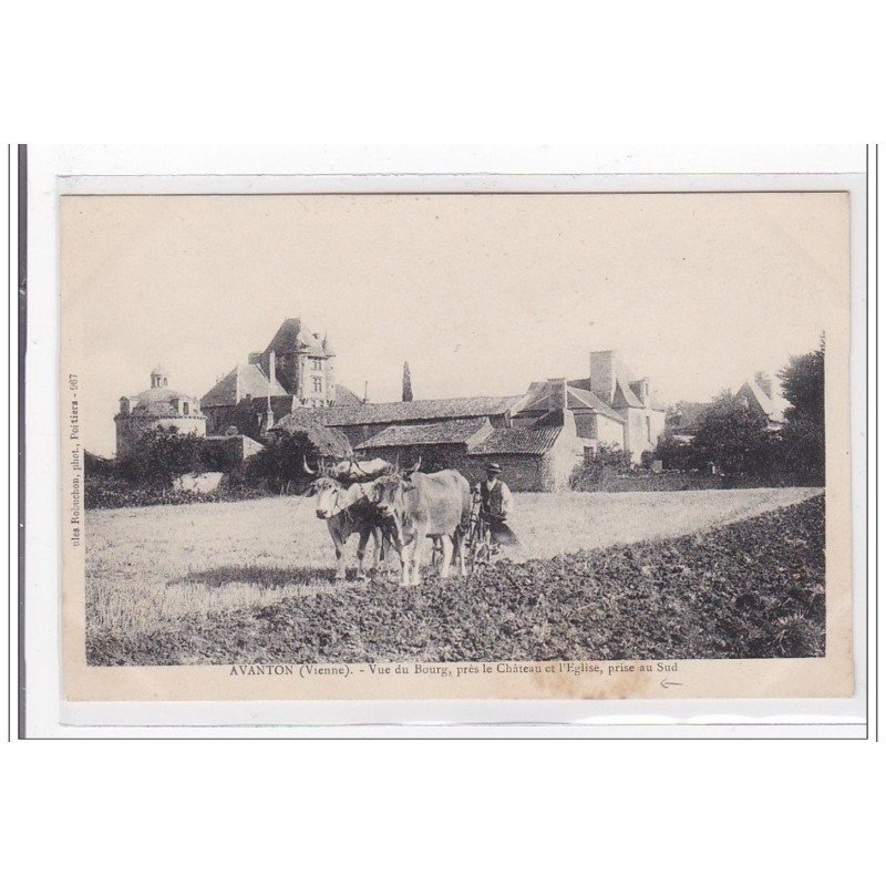 AVANTON : vue du bourg, pres le chateau et l'eglise, prise au sud - etat AVANTON : vue du bourg, pres le chateau et l'eglise, prise au sud - etat