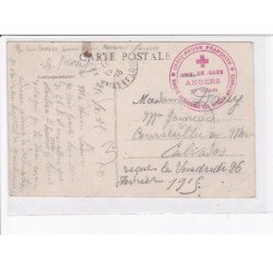 CACHET: croix-rouge française, gare angers 9e région, société de secour des blessés militaires - très bon état