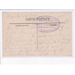 CACHET: croix rouge française association dames françaises hôpital auxiliaire 201 comité de marseilles - très bon état