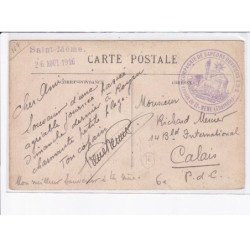 CACHET: saint-même 26 août 1916, compagnie de sapeurs ouvriers annexe de saint-meme - très bon état