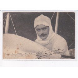 AVIATION: autographe Charles Amans sur biplan H. Farman, moteur gnome, hélice chauvière - état