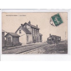 HUCQUELIERS: la gare, train - très bon état