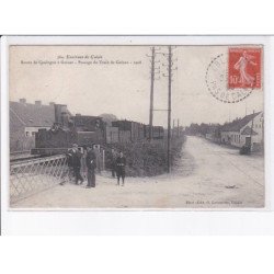 COULOGNE: route de coulogne, passage du train de guines, 1908, train - très bon état