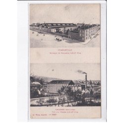 CHARLEVILLE : LALOBBE: bureaux et magasin lejay fils, vue des usines lejay fils - état