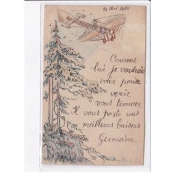 EGYPTE: aviation, carte dessinée - très bon état