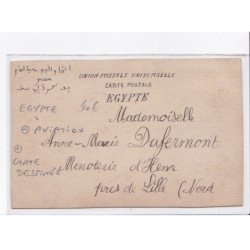 EGYPTE: aviation, carte dessinée - très bon état