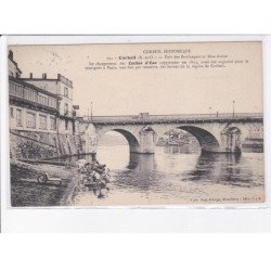CORBEIL: port des boulangers et rive droite le chargement des coches d'eau cachet secours aux militaires - très bon état