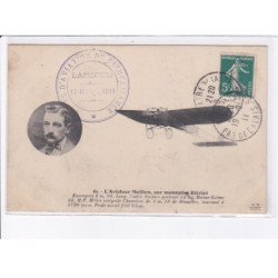 LAMBRES: aviation, cachet violet, aviateur Mollien sur monoplan blériot, aviation de bienfaisance - très bon état