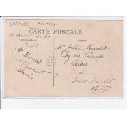 LAMBRES: aviation, cachet violet, aviateur Mollien sur monoplan blériot, aviation de bienfaisance - très bon état