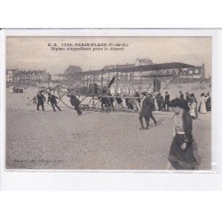 LE TOUQUET PARIS PLAGE: biplan s'apprêtant pour le départ - très bon état