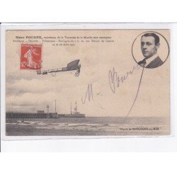 BOULOGNE-sur-MER: Marc Pourpe, recordman de la traversée de la manche sans convoyeur, autographe - très bon état