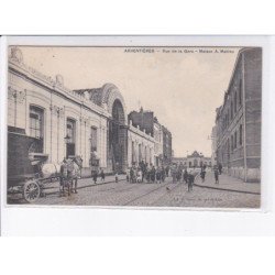 ARMENTIERES: rue de la gare, maison A. Mahieu, attelage - état