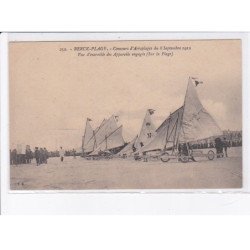 BERCK-PLAGE: concours d'aéroplane 8 septembre 1912 vue d'ensemble des appareils engagés (sur la plage) - très bon état