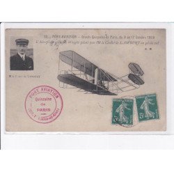 PORT-AVIATION: quinzaine de paris 1909 aéroplane Wright piloté Comte de Lambert cachet - état