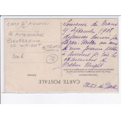 LE MANS: camp d'auvours autographe - experience de wright, texte, sports aviation