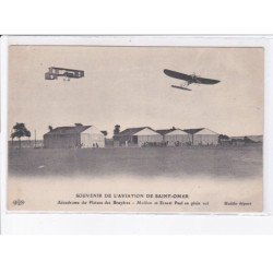 SAINT-OMER: souvenir aviation aérodrome plateau bruyères Mullien Ernest Paul en plein vol, avion - très bon état