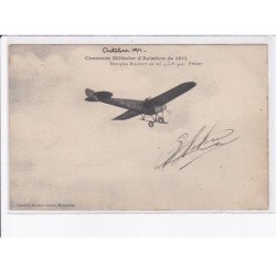 AVIATION: autographe E. Helen, concours militaire 1911 monoplan nieuport au vol - très bon état