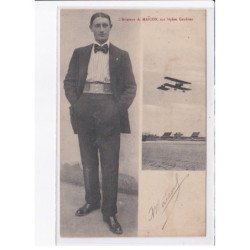 AVIATION: autographe A. Maicon sur biplan caudron - très bon état