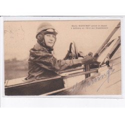 AVIATION: autographe Marie Marvingt prend le départ à bétheny en 1912 - très bon état