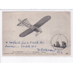 AVIATION: autographe Léon Morane et son frère sur monoplan "blériot" - état