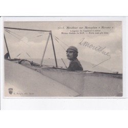 AVIATION: autographe Mouthier sur monoplan "morane" - très bon état