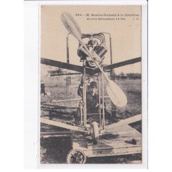 AVIATION: M. Santos-Dumont à la direction de son aéroplane 14 bis - très bon état