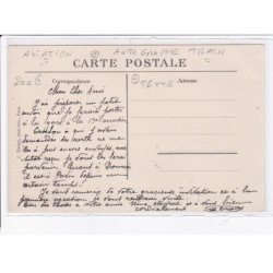 AVIATION: autographe train, texte, monoplan train, piloté par Train, texte - très bon état