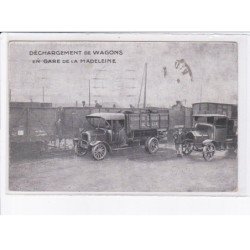 LILLE: association charbonnière déchargement de wagons en gare de la madeleine, camion - très bon état