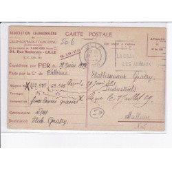 LILLE: association charbonnière déchargement de wagons en gare de la madeleine, camion - très bon état