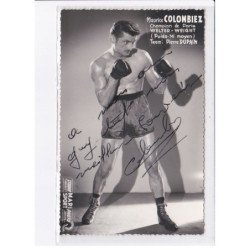 BOXE: autographe Maurice Colombiez champion de paris welter-weight team P. Dupain - très bon état