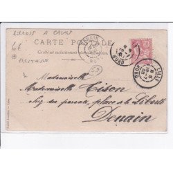 LILLE: de lille à calais, canot et personnages, 1903 - très bon état