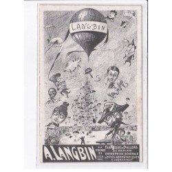 LILLE: langbin fabrique ballons papier entreprise générale fêtes aérostatiques - publicité aviation Ballon rond - état