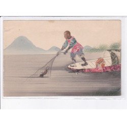 CHINE: timbres découpés, pêche - tres bon etat