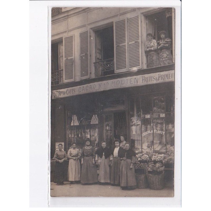 PARIS (?): à localiser, épicerie, café cacao van houten, fruits primeur - très bon état