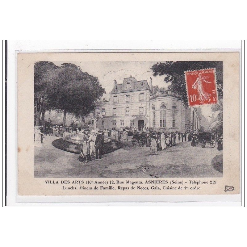 ASNIERES : lunchs, diner de famille, repas de noces, gala, cuisine de 1er ordre - tres bon etat