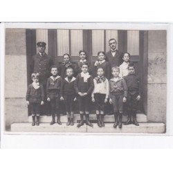 FRANCE: à localiser, carte photo, école, enfants, hommes - très bon état