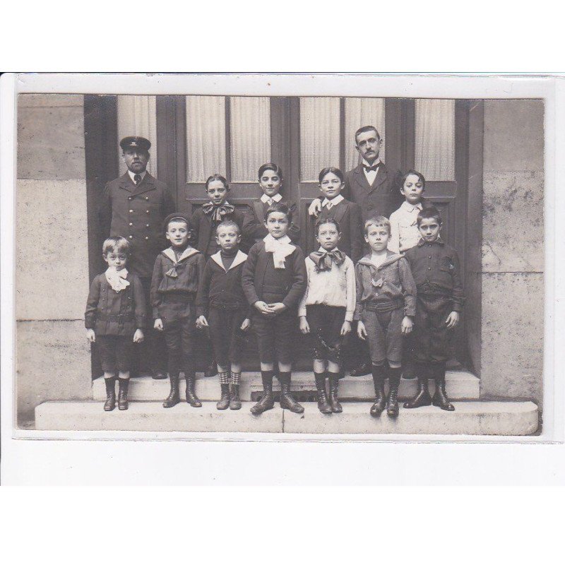 FRANCE: à localiser, carte photo, école, enfants, hommes - très bon état