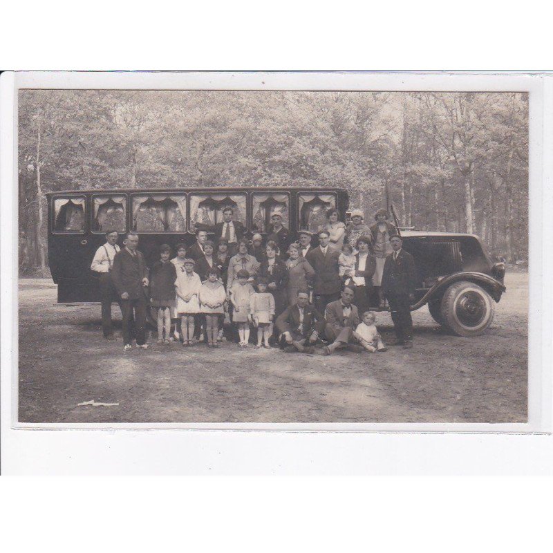 FRANCE: à localiser, carte photo, autobus autocar, personnages - très bon état