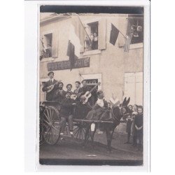 FRANCE: à localiser, carte photo, fête cavalcade Guillaume II, atelier du photographe, musiciens - très bon état