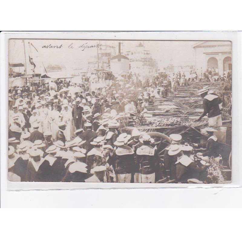 FRANCE: à localiser, carte photo, funérailles, port, militaire, marine - très bon état