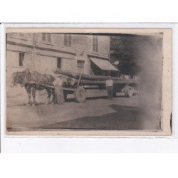 FRANCE: à localiser, carte photo, atelage, transport de bois - très bon état