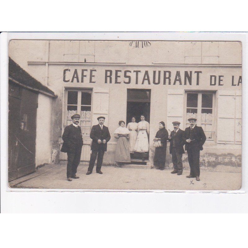 FRANCE: à localiser, carte photo, café restaurant de la (?), personnages - état